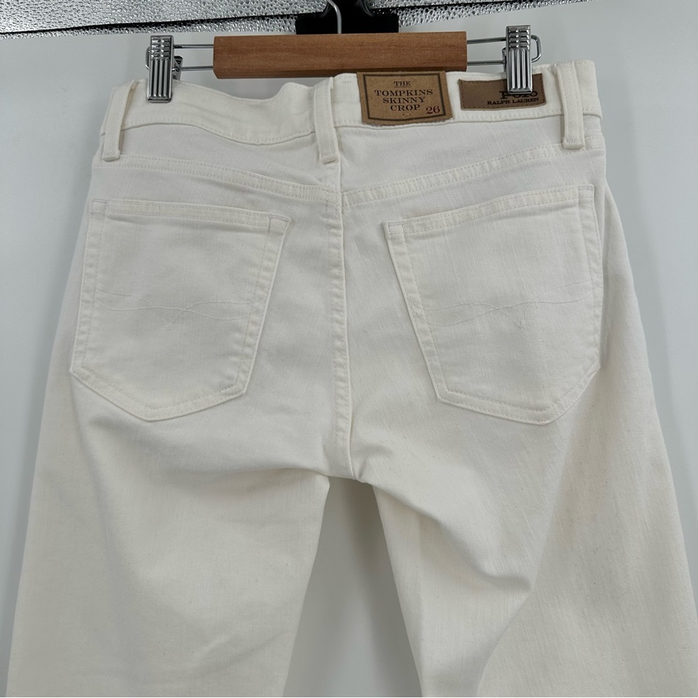 Ralph Lauren NWT The Tompkins Skinny Crop White Jeans Size 26 - Picture 4 of 16